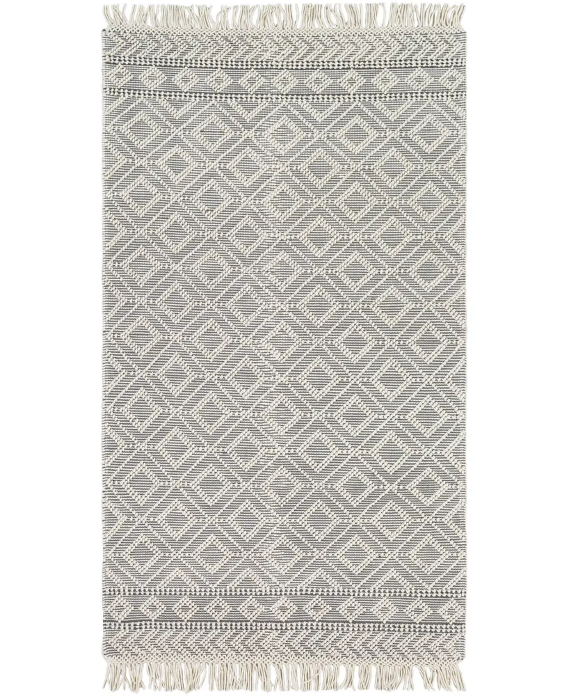 Closeout! Surya Farmhouse Tassels Fts-2303 Gray 5' x 7'6" Area Rug