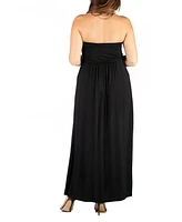 24seven Comfort Apparel Plus Strapless Maxi Dress