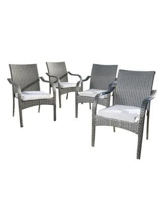 Noble House San Pico Stacking Chairs, Set of 4