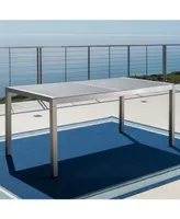 Noble House Cape Coral Outdoor Dining Table with Glass Top