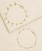 Ettika Crystal Droplet Chain Women's Bracelet Set