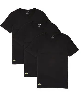 Lacoste Men's Essential Cotton Crew Neck Regular Fit Undershirt Set, 3-Piece