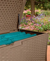 Suncast 134 Gallon All-Weather Uv-Resistant Outdoor Patio Storage Deck Box, Java