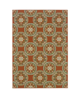 Jhb Design Negril NEG09 Rust 7'10" x 10'10" Outdoor Area Rug