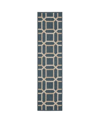 Jhb Design Scope SCO12 Blue 1'10" x 7'6" Runner Rug