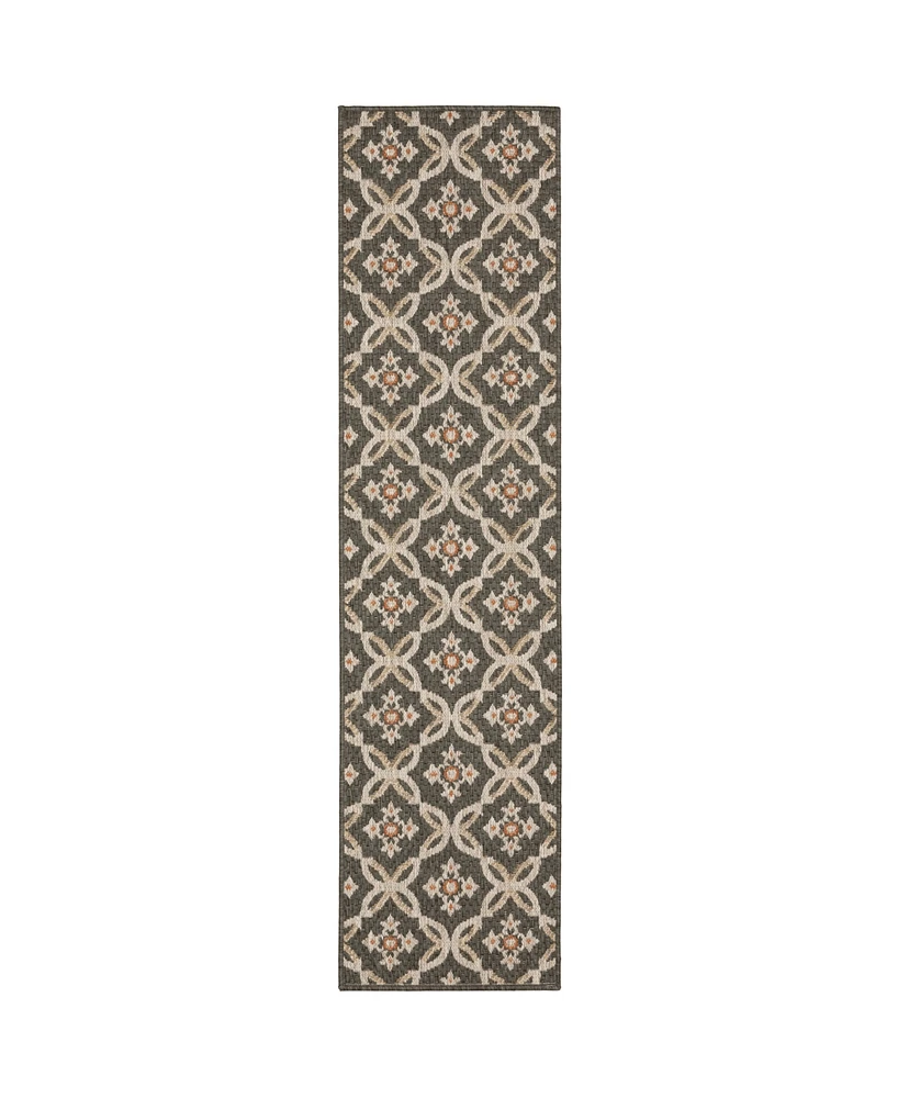 Oriental Weavers Latitude 1904K Gray 1'10" x 7'6" Runner Rug