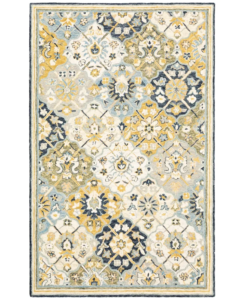 Jhb Design Garden GAR06 Blue 3'6" x 5'6" Area Rug