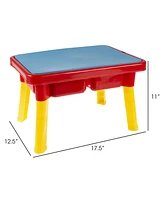 Hey Play Water Or Sand Sensory Table With Lid And Toys - Portable Covered Activity Playset For The Beach, Backyard Or Classroom