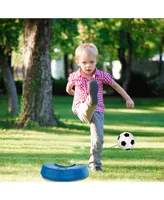 Hey Play Soccer Rebounder - Reflex Training Set With Fillable Weighted Baseand Ball With Adjustable String Attached - Kids Sport Practice Equipment