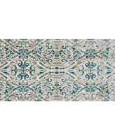 Feizy Keats R3466 Turquoise 7'10" x 11'" Area Rug