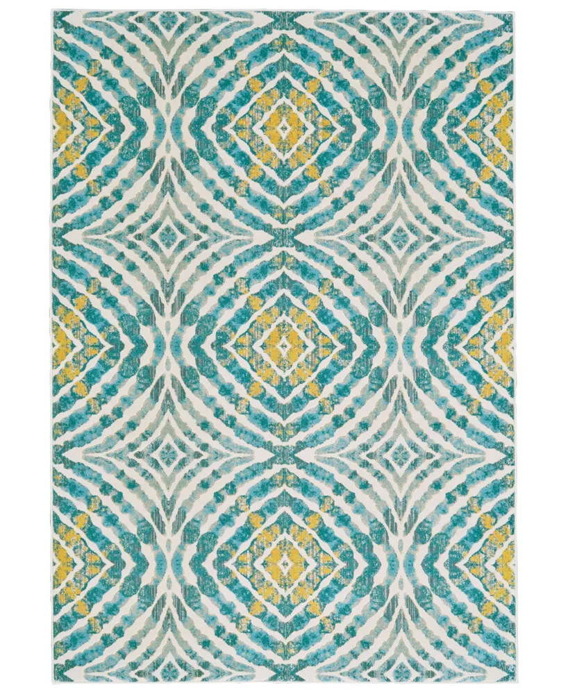 Feizy Keats R3469 Teal 7'10" x 11'" Area Rug