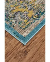 Feizy Keats R3471 Turquoise 7'10" x 11'" Area Rug