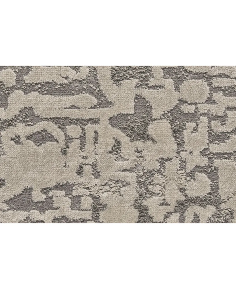 Feizy Prasad R3683 Gray 2'10" x 7'10" Runner Rug