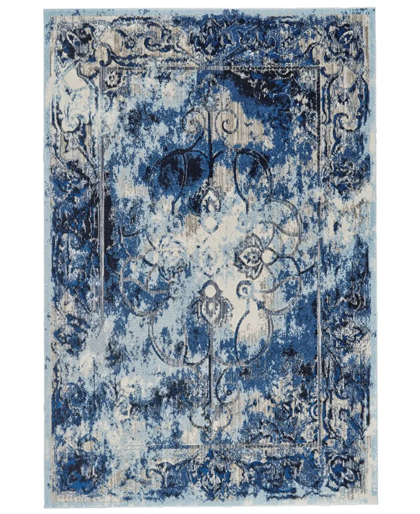 Feizy Milton R3471 Bluestone 4'3" x 6'3" Area Rug