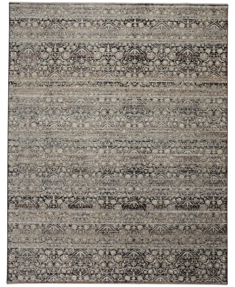 Feizy Caprio R3961 Brown 2'6" x 12' Runner Rug