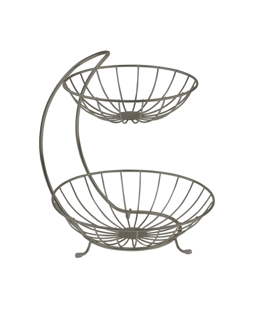 Spectrum Diversified Yumi 2-Tier Server Sturdy Steel Stacked Fruit Bowls