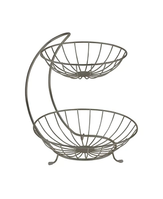Spectrum Diversified Yumi 2-Tier Server Sturdy Steel Stacked Fruit Bowls