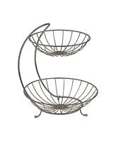 Spectrum Diversified Yumi 2-Tier Server Sturdy Steel Stacked Fruit Bowls