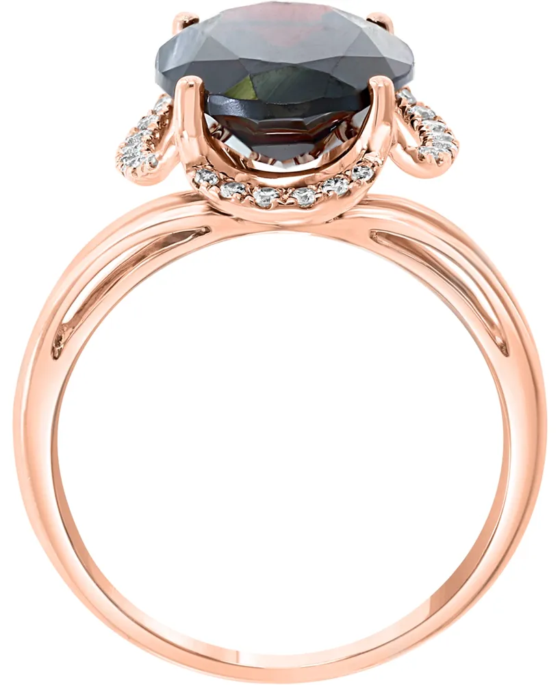 Lali Jewels Garnet (7-5/8 ct. t.w.) & Diamond (1/6 ct. t.w.) Statement Ring in 14k Rose Gold