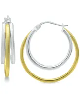 Giani Bernini Small Two-Tone Triple Hoop Earrings, 20mm, Created for Macy's