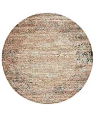 Km Home Silvano Sil- Beige 5'3" x 5'3" Round Rug