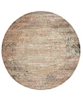 Km Home Silvano Sil- Beige 5'3" x 5'3" Round Rug