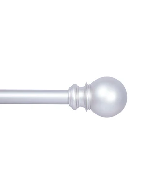 Kenney Bryce Satin Nickel 3/4 Inch Decorative Window Curtain Rod with Ball Finials