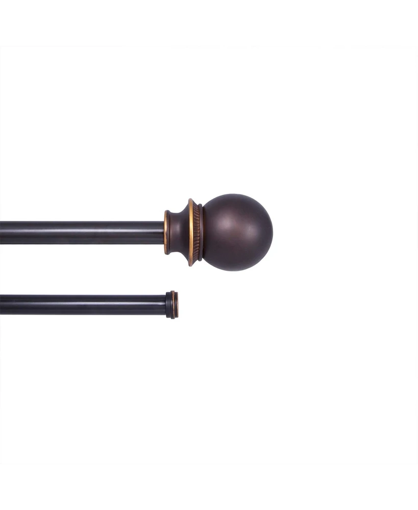 Kenney Fast Fit Easy Install Birkin 5/8" Decorative Window Double Curtain Rod