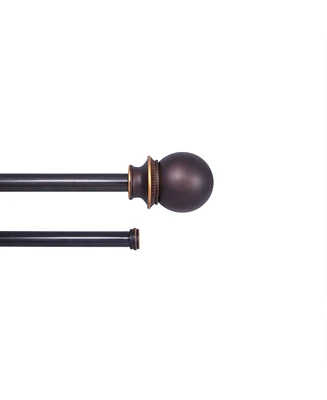 Kenney Fast Fit Easy Install Birkin 5/8" Decorative Window Double Curtain Rod