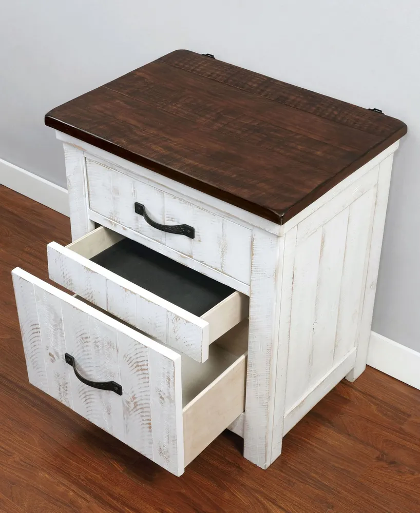 Willow Crest Distressed 3-Drawer Nightstand