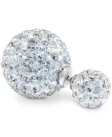 Giani Bernini Crystal Ball Front & Back Earrings in Sterling Silver, Created for Macy's