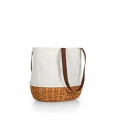 Picnic Time Coronado Canvas and Willow Basket Tote