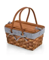 Picnic Time Kansas Handwoven Wood Picnic Basket