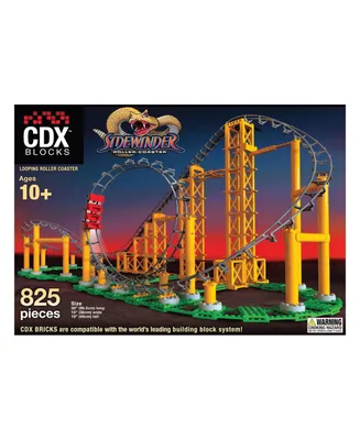 Cdx Blocks Brick Construction Sidewinder Roller Coaster Building Set