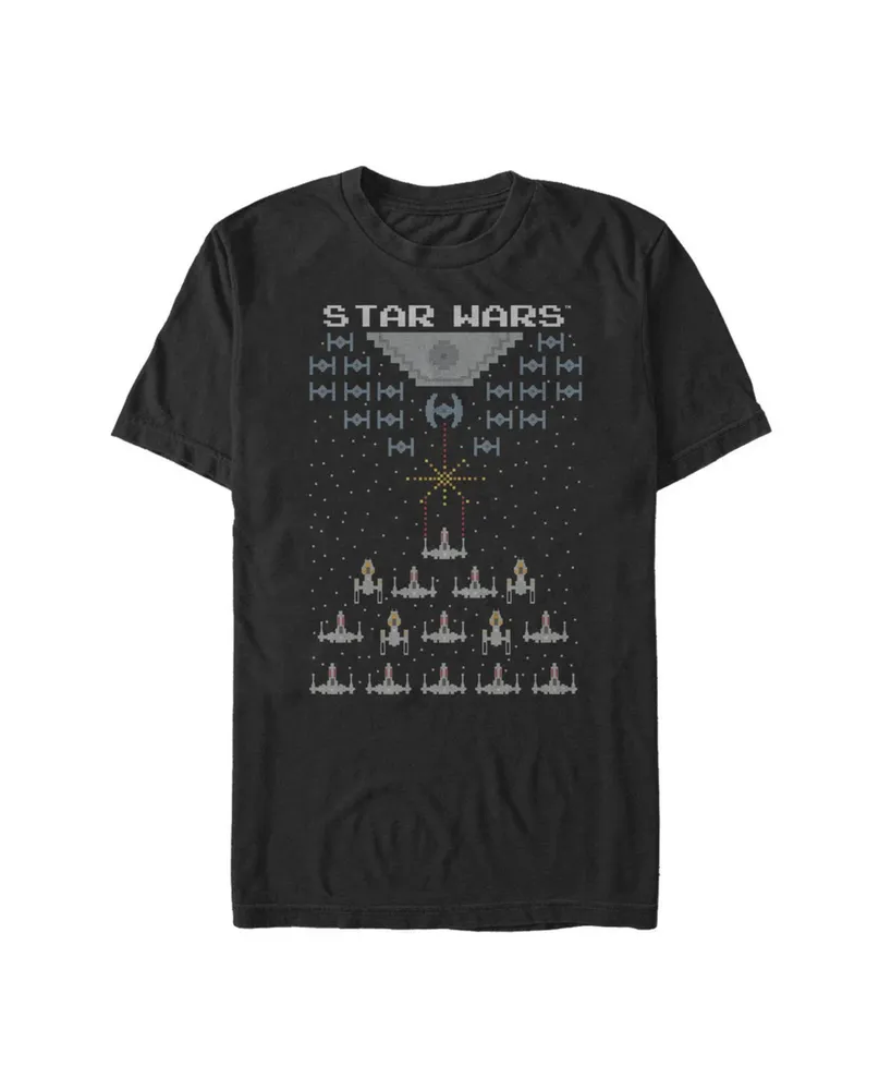 Fifth Sun Men's Star Wars Pixel Fight Space 8-Bit Short Sleeve T-shirt