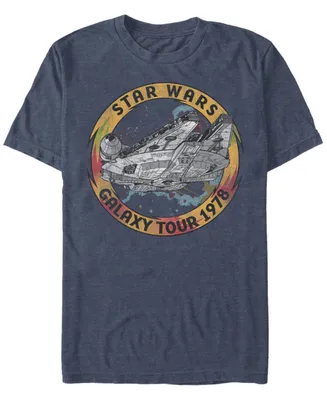 Fifth Sun Men's Star Wars The Rise of Skywalker Vintage-Like Galaxy Tour Short Sleeve T-shirt