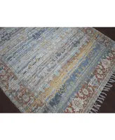 Amer Rugs Prairie Pre-4 Blue/ Rust 3'6" x 5'6" Area Rug