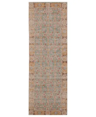 Amer Rugs Eternal Ete-27 Teal/ Gold 2'7" x 7'6" Runner Rug