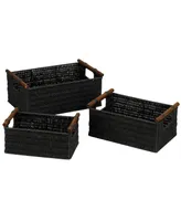 Baskets with Wood Handles, Set of 6