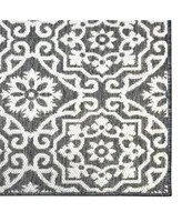 Nicole Miller Patio Country Danica 2A-6681-480 Black and Gray 6'6" x 9'2" Outdoor Area Rug