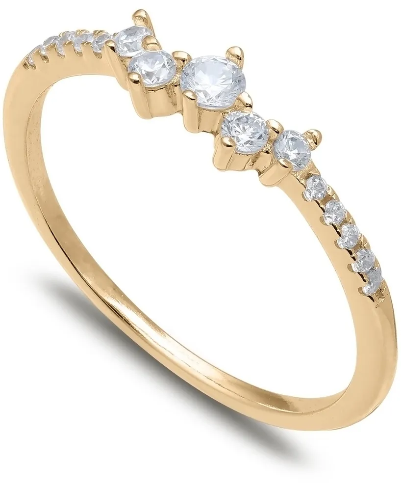 Giani Bernini Cubic Zirconia Scattered Band 18k Gold-Plated Sterling Silver, Created for Macy's