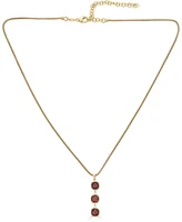 Lapis Lazuli Triple Drop Pendant Necklace 14k Gold-Plated Sterling Silver, 18 + 3" extender (Also Turquoise, Citrine, Amethyst, Garnet & Onyx)