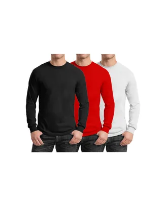 Galaxy By Harvic Men's -Pack Egyptian Cotton-Blend Long Sleeve Crew Neck Tee