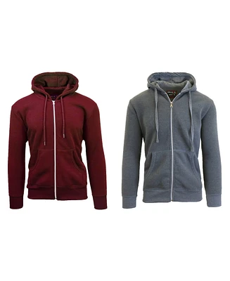 Galaxy By Harvic Men's 2-Packs Zip-Up Fleece Hoodies