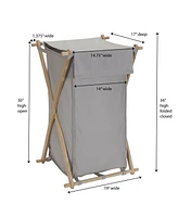 Wood X Frame Hamper