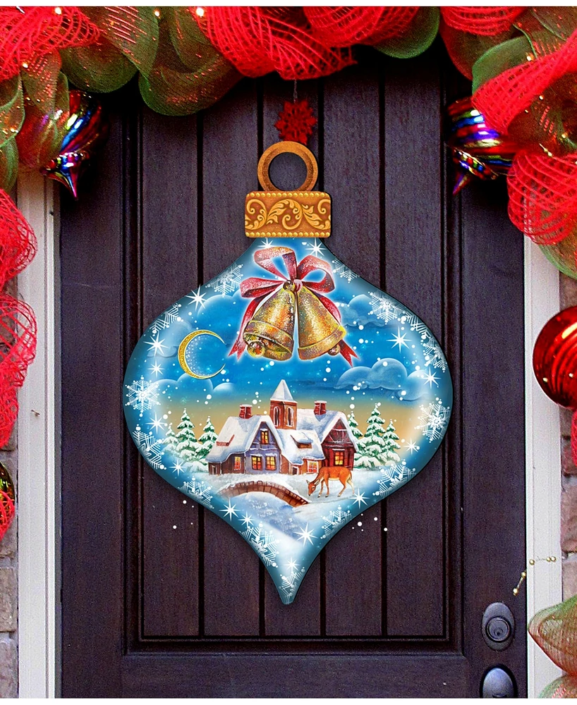 Designocracy Winter Drop Ornament Christmas Door Hanger