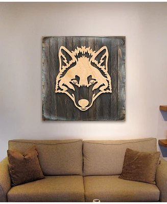 Designocracy Wolf Wood Block Ce