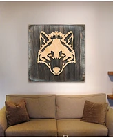 Designocracy Wolf Wood Block Ce