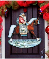 Designocracy Horsey Santa Christmas Door Hanger