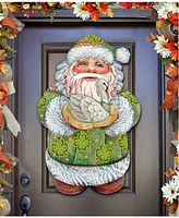 Designocracy Celtic Santa Irish Christmas Door Hanger